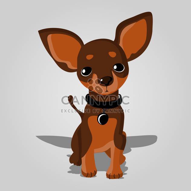 Vector illustration of cute dog on grey background - бесплатный vector #127611