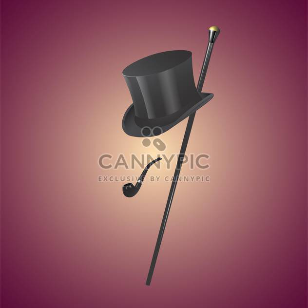colorful illustration of vintage gentleman set - vector gratuit #127841 