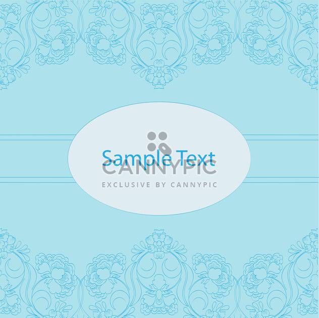 Vintage blue background with text place and floral pattern - Free vector #127851