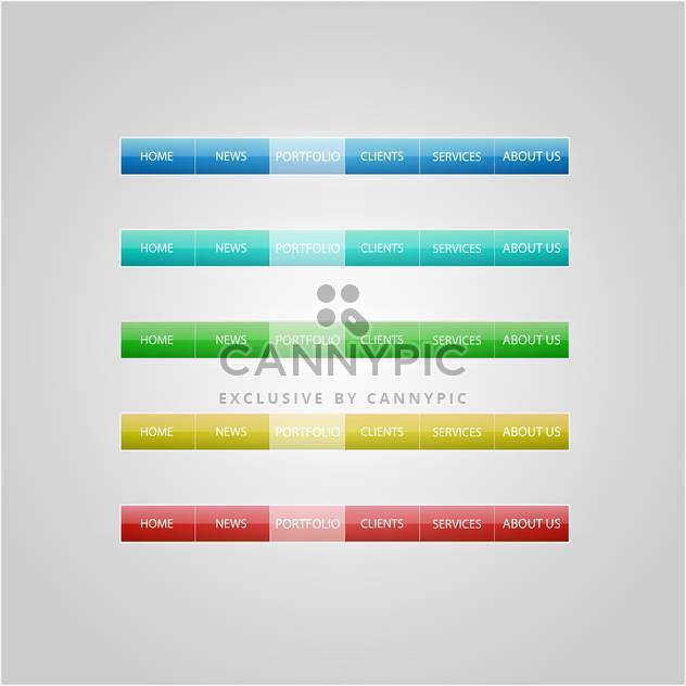 colorful website design buttons on grey background - Free vector #127871