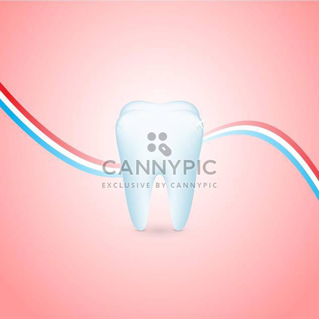 colorful illustration of white tooth on pink background - бесплатный vector #128021