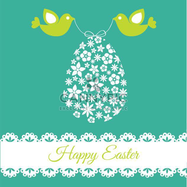 Vector illustration of easter egg card with birds - Kostenloses vector #128111