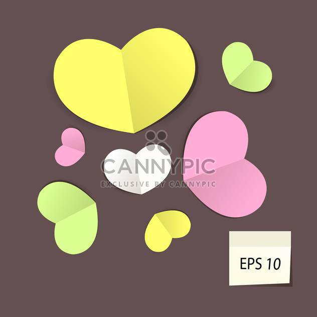 Set with colorful paper hearts, vector illustration - Kostenloses vector #128181