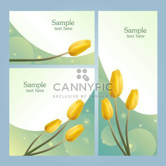 Set with spring flowers banners with place for text - Free vector #128321