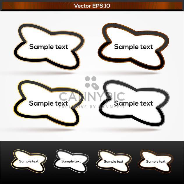 Set withwood, silver and gold text banners - Kostenloses vector #128341