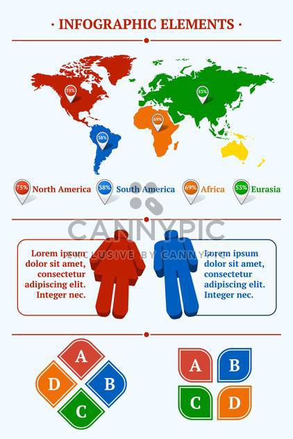 Human infographic vector illustration with World Map and Information - Kostenloses vector #128441