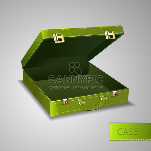 Vector illustration of business green briefcase - Free vector #128541