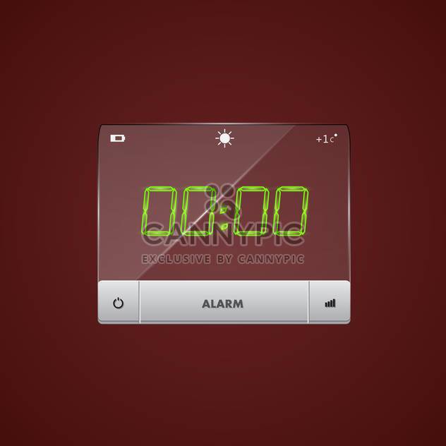 Vector illustration of digital alarm clock - vector #128681 gratis