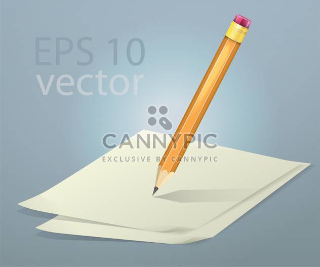 Vector illustration of papers and pencil - Kostenloses vector #128711