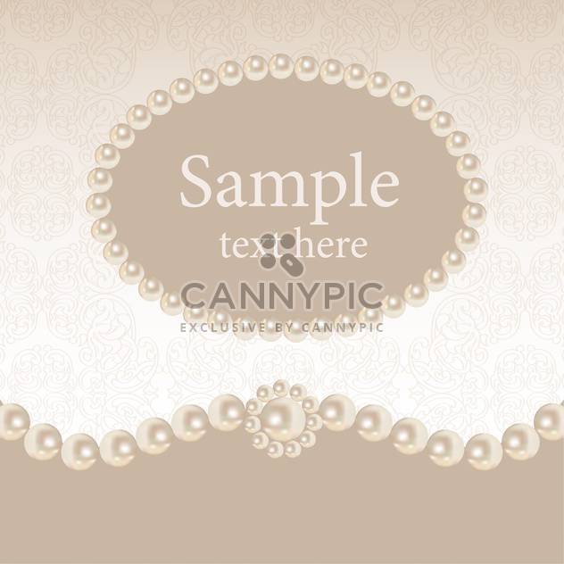 Vintage background with round pearl frame - vector gratuit #128851 