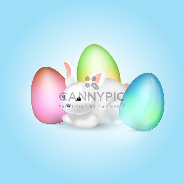 easter bunny with colorful eggs - бесплатный vector #129121