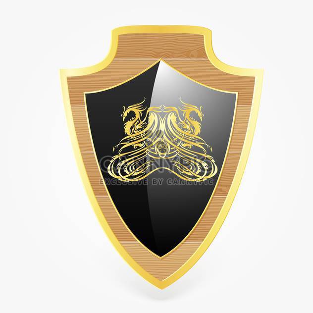 vector shield with dragon symbol - бесплатный vector #129221