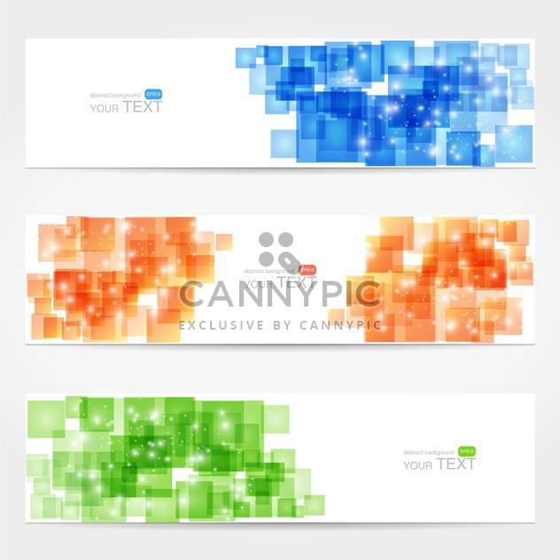 Abstract vector white cards with colorful squares - Free vector #129291