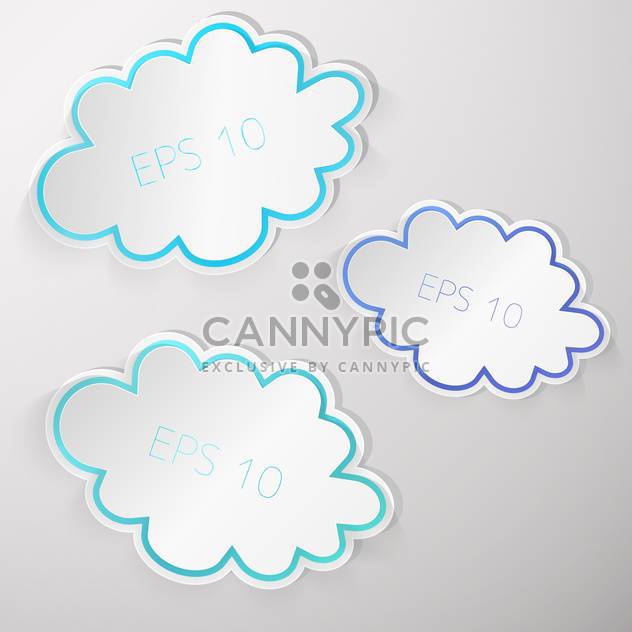 Vector set of clouds on gray background - Free vector #129381