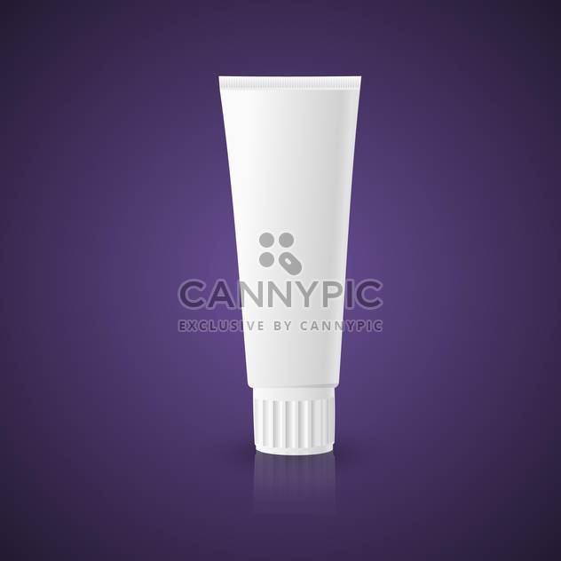 Vector illustration of white toothpaste or cream tube on purple background - Free vector #129511
