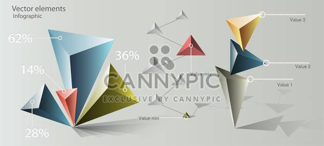 Vector paper origami infographic elements - Free vector #129721