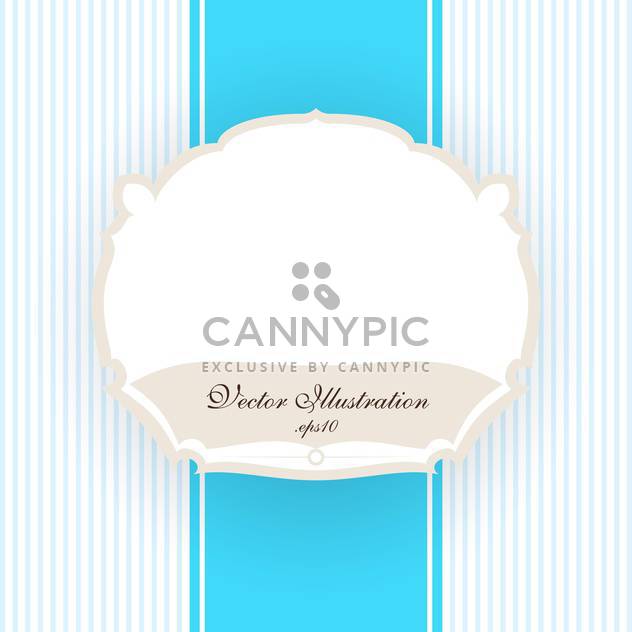 Vector vintage blue striped background with white frame - vector gratuit #129741 