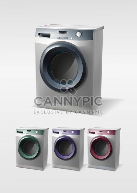 Vector set of washing machines isolated - Kostenloses vector #129991