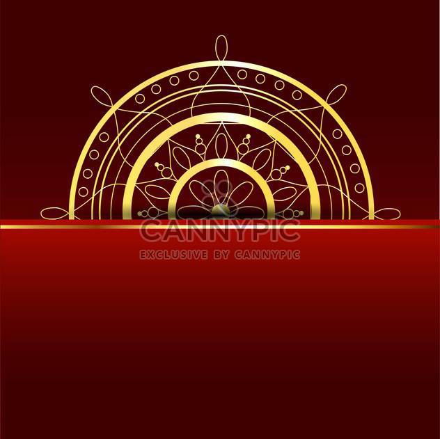 Vector red background with gold element - vector gratuit #130061 