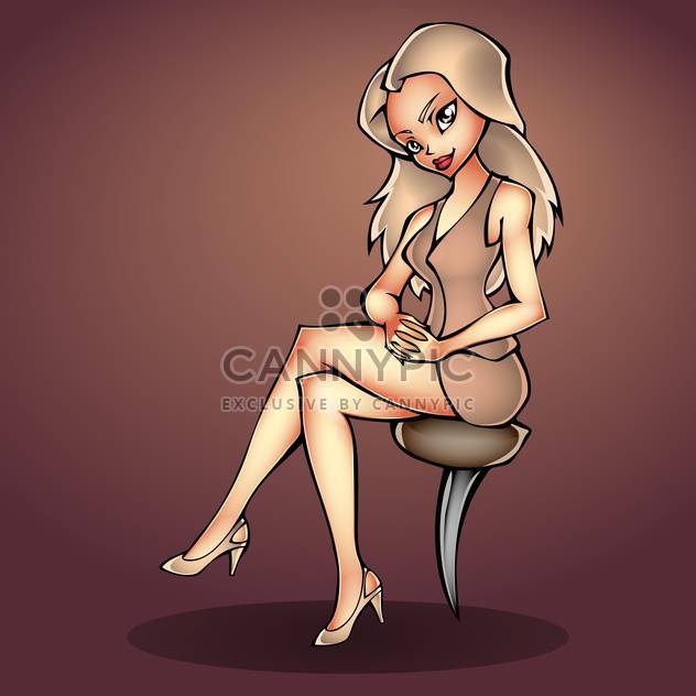 Vector sexy girl sitting on chair - vector gratuit #130171 