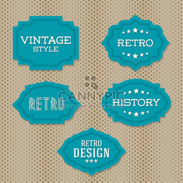 Vector vintage retro green labels on doted background - vector gratuit #130541 