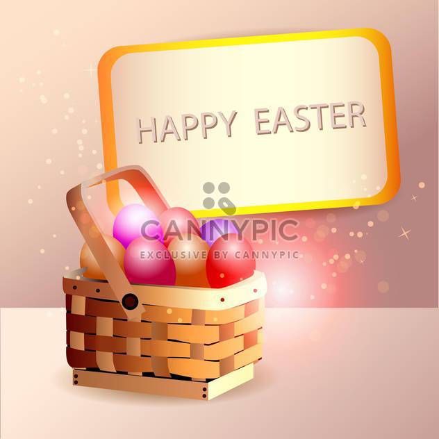 Easter eggs in basket with spring decoration - Kostenloses vector #131111