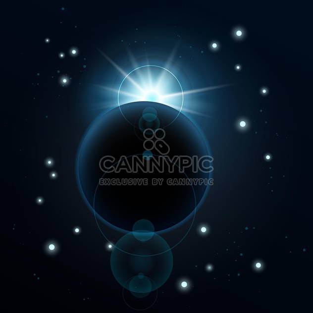 One blue planet in deep space vector illustration - vector gratuit #131241 