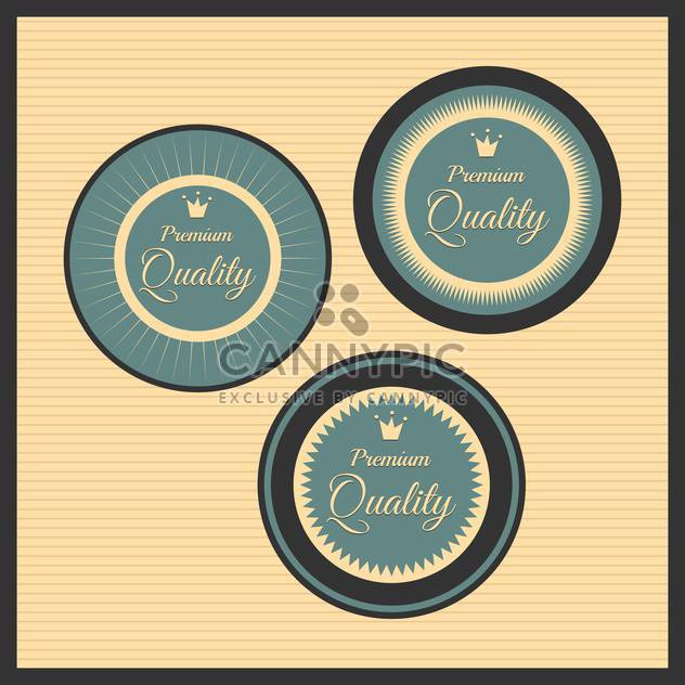 Collection of premium quality labels with retro vintage styled design - vector gratuit #131541 
