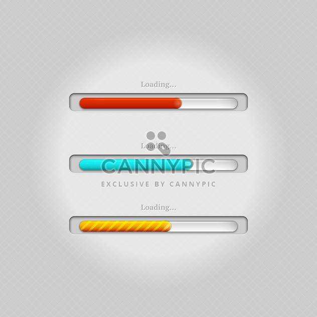 Vector colorful loading bars on grey background - vector #131671 gratis