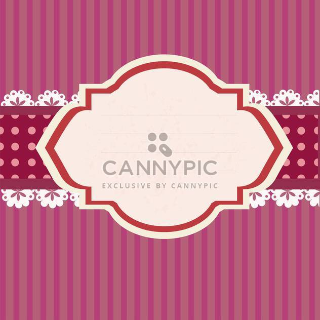 Empty retro tag on pink striped background - vector #131741 gratis