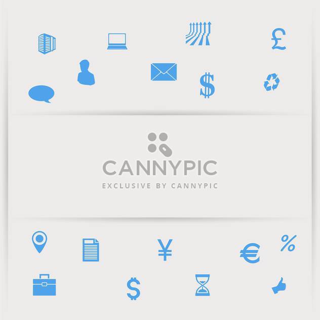 Banking and finance blue icon set on gray background - Free vector #132181