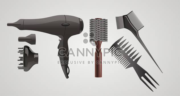 Vector set of accessories for hair on gray background - бесплатный vector #132411