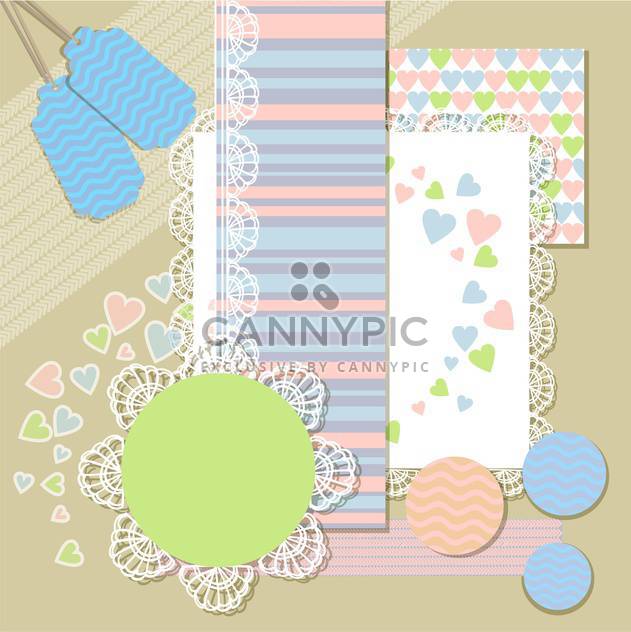 blank labels pattern with hearts - vector gratuit #132561 