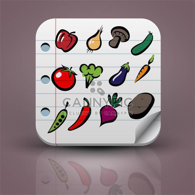 set of vector vegetables icons - Free vector #132731