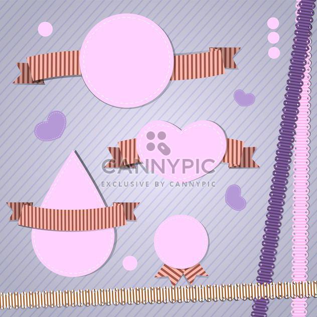 blank pink emblems with ribbons - vector gratuit #132831 