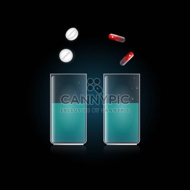 medical pills in glass with water - Free vector #132901