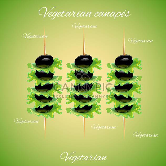 tasty canapes with vector olives - vector #133061 gratis