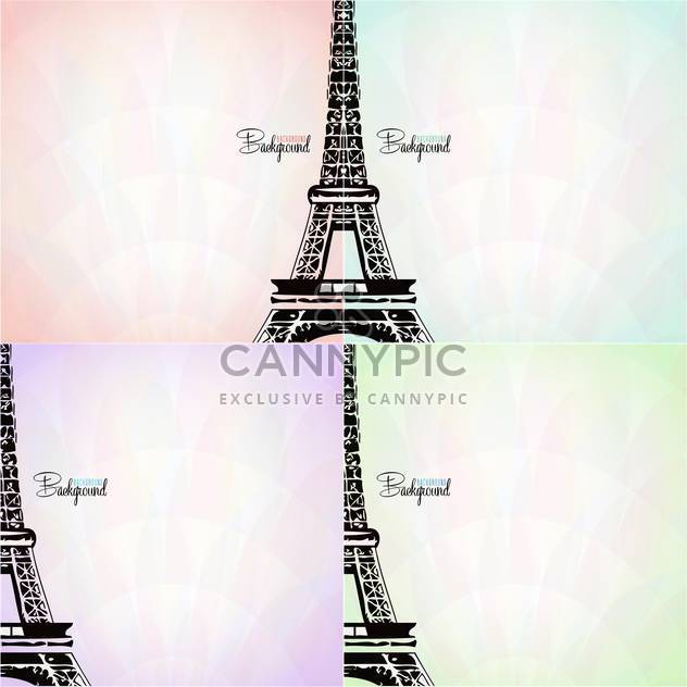 vector card with eiffel tower - Free vector #133101