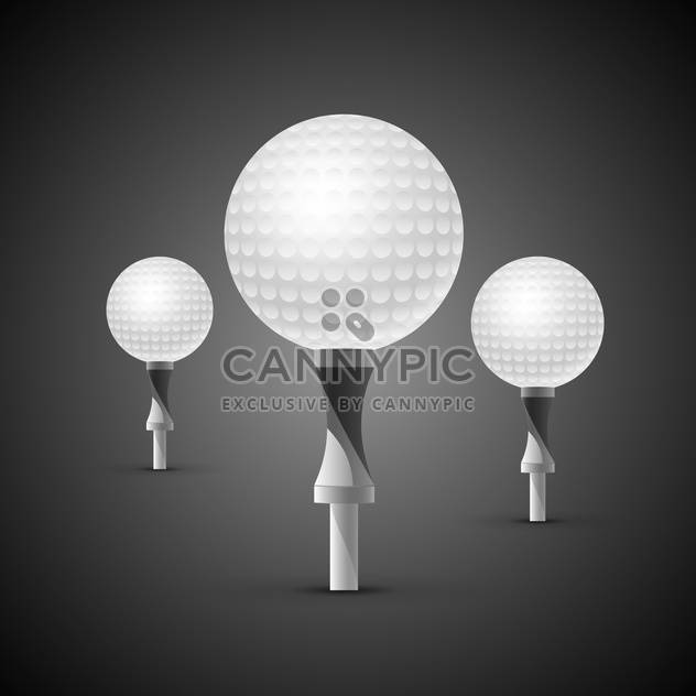golf balls on tees illustration - vector gratuit #133201 