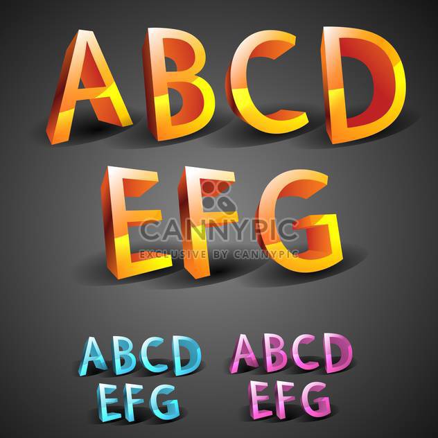 glowing font alphabet letters set - vector gratuit #133321 