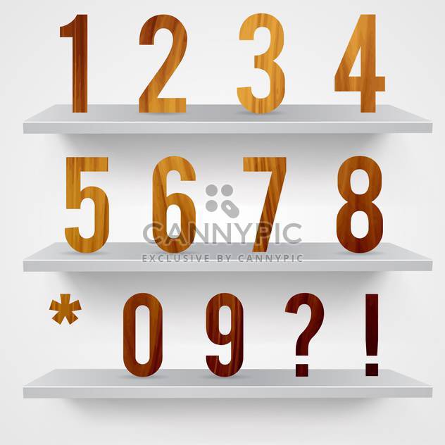 wooden font numbers background - vector #133421 gratis