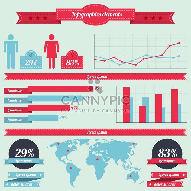 business population infographics set background - Free vector #133521