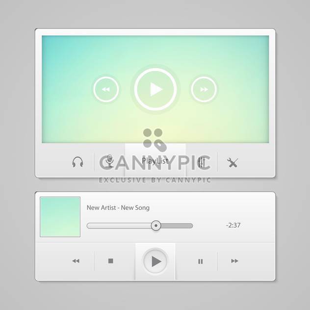 blue video player for web - Free vector #133691