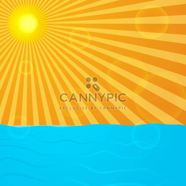 sun over blue ocean background - Kostenloses vector #133831