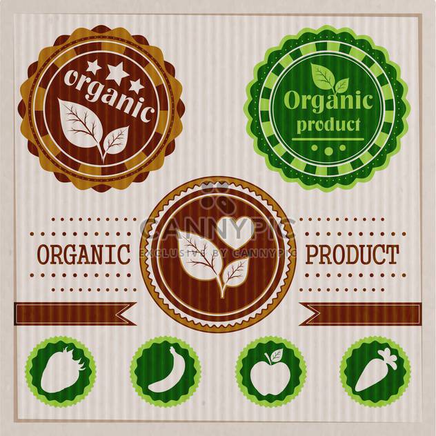 vintage bio and eco labels of natural products - Free vector #133861