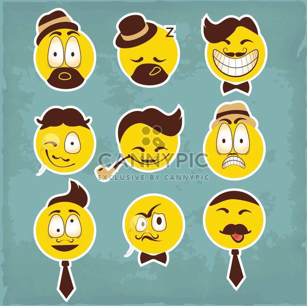 funny smiley characters illustration - Free vector #133871