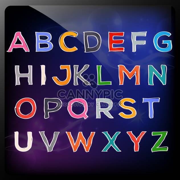hand drawn colorful abc letters - vector gratuit #133991 