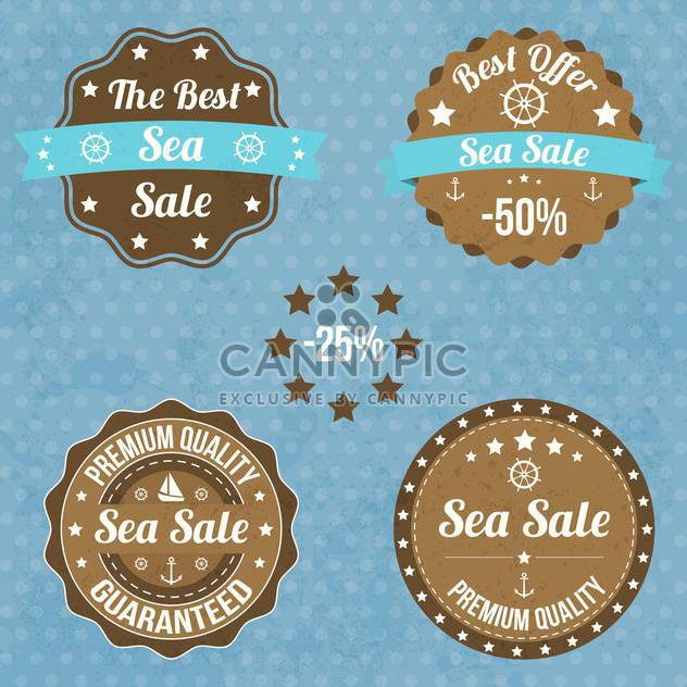 set of nautical badges and labels - Free vector #134051