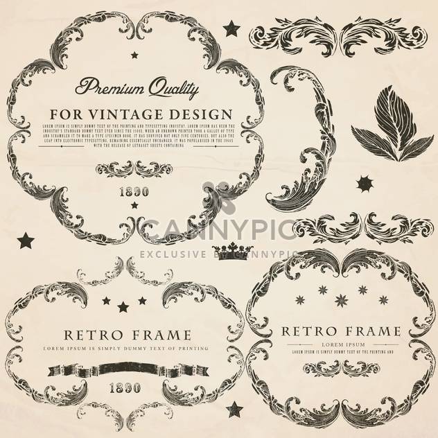 vintage design elements set - vector #134301 gratis