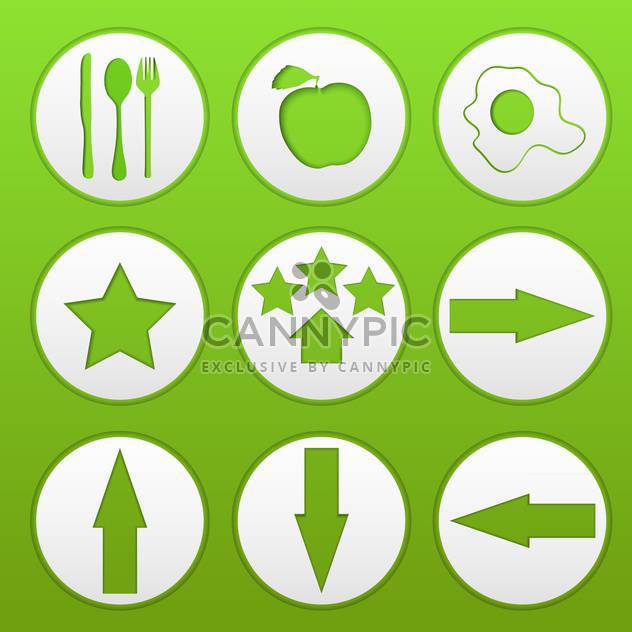 web buttons on green background - Free vector #134621